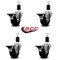 Service Caster 3.5'' Phenolic Swivel 1-1/2'' Expanding Stem Caster Set with Brake, 4PK SCC-EX20S3514-PHS-PLB-112-4 - alternate 3